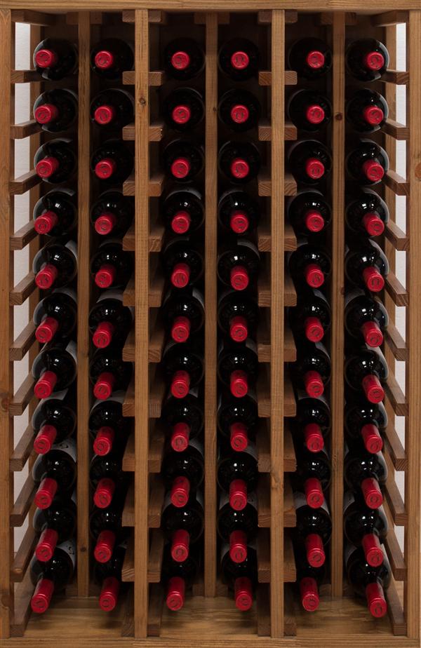 Botellero pino para 66 botellas.