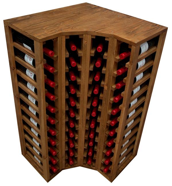 Botellero rinconero para 44 botellas.